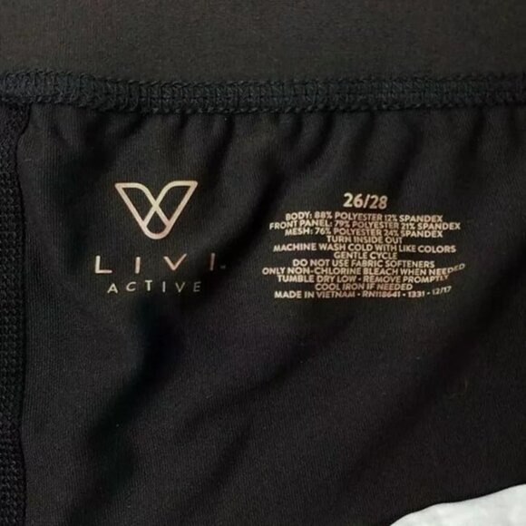 Livi Active Black Multi 7/8 Length Stretch Capri Legging Womens Plus 26/28 NWT - Picture 10 of 13